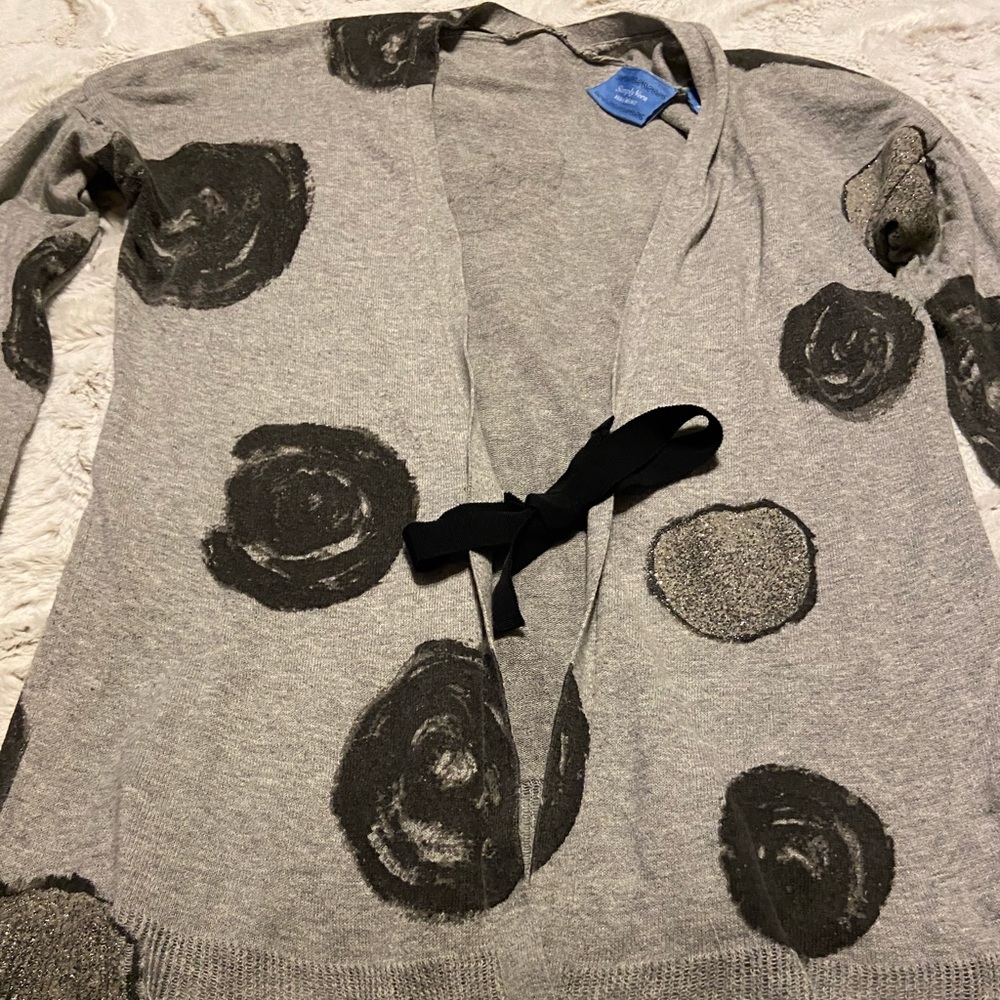 Vera Wang Sparkle Bow Cardigan - Picture 6 of 9